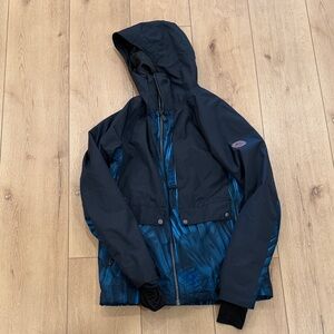 Quicksilver Black and Blue Hooded Jacket - Snow